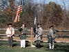 The SAR Honor Guard presenting colors.  L-R:  Mark Sink, Dale Corey, Bryan Buck Sean Carrigan