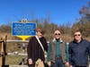 The Sign for McIlhan Cemetery.  L-R:  Barry Schwoerer, Greg Wotjkun, Mr. Bonjean