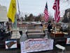 Sgt Maj John Champe float with replica Liberty Bell and replica Statue of Liberty