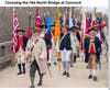 SAR Color Guard led by National SAR Registrar General T. Brooks Lyles crossing Concord's Old North Bridge.  Past Sgt Maj John Champe Chapter President Ken Bonner second from right carrying the yellow Philadelphia Light Horse Battle Flag