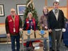 Donations delivered to the VA Medical Center.  L-R:   Two volunteers, Karla Gainey, Martin Gainey