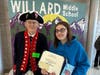 Presentation of the 3rd Place award.  L-R:  Barry Schwoerer, Abigail Mayberry