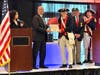 SMJC Compatriot Barry Schwoerer receiving a certificate of Patriotic Service for the SMJC Color Guard team, from Loudoun County Board of Supervisors Vice Chairman Michael R. Turner