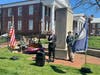 Virginia SAR President Darrin Schmidt greeted attendees.  L-R:  Mark Sink, President Schmidt, Barry Schwoerer