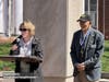 Leesburg Mayor Kelly Burk gave greetings.   L-R:  Mayor Burk, Barry Schwoerer