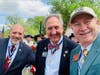 L-R. NSSAR President General Michael Elston, SMJC Past President Kenneth Bonner,  NSSAR Historian General Jeff Thomas+