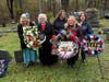 Ladies of the DAR Participating in the Grave Marking. L-R:  Paula Schwoerer, Pam Ware, Bonnie Coniber, Kandie Gay, Margaret Welker