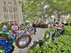 More wreaths surround the tomb of James Monroe