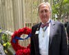 Ken Bonner with wreath at the tomb of James Monroe