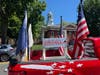Warner Workman's decorated truck in front of the Old Loudoun County Courthouse