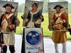 Face cutout examples of a Patriot, Colonial Lady and drummer boy