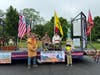 SMJC members on the float.  L-R:  Jack Curtis, Mark Sink, Barry Schwoerer, Ben Curtis