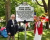 Newly dedicated sign with Ed Spannaus and Dr. Patti Maclay