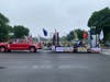 Compatriot Workman's float prepared for the parade in Washington DC