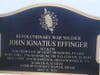 Plaque honoring John Ignatius Effinger
