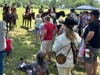 Dragoons talking to the public about what they did during the Revolution