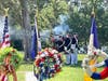 Flintlock blackpowder volley honoring George Washington