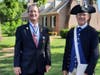L-R:  VASSAR President Darrin Schmidt, SMJC Chaplain Jim Watts. standing in front of George Washington's birthplace near Colonial Beach, VA
