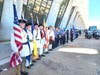 The multi-Chapter SAR Honor Guard outside the terminal