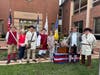 The team with Leesburg Mayor Kelly Burk.  L-R:  Barry Schwoerer, Barbara Crittenden, Steve Van Deusen, Warner Workman, Mayor Burk, Ken Bonner, Bob Anderson