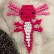 Pony Bead Axolotl Keychain