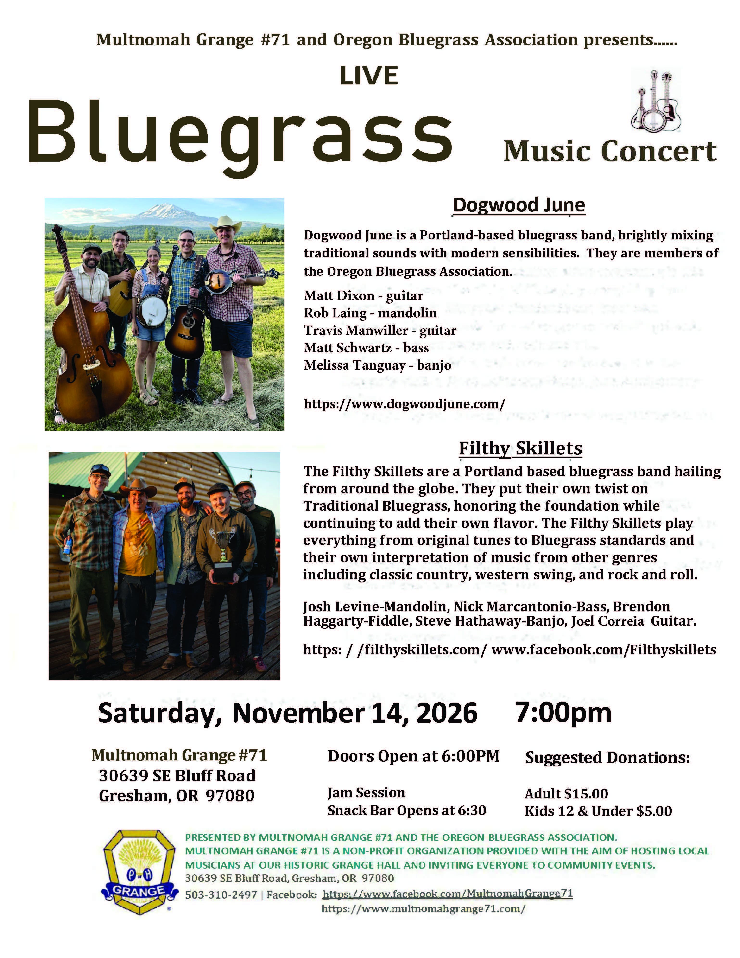 Bluegrass at Multnomah Grange #71