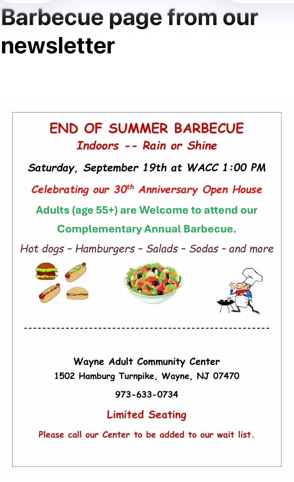 End of Summer Barbecue