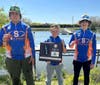Second place in the IHSA Bass Sectional Fishing Tournament went to Stagg High School with five fish weighing in at 8lbs 5 oz. Left to right: Junior Alin Lungu, freshman Nathan Kielt and sophomore Ron Latwis were in the boat. 