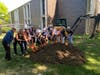 Stagg High School faculty and staff pitch in to break ground on the expansion project.
