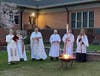 Easter Vigil begins in the garden