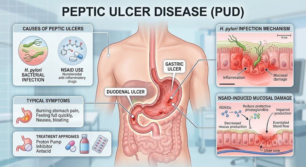 Peptic Ulcer Disease: Causes, Symptoms, and Treatment Approaches