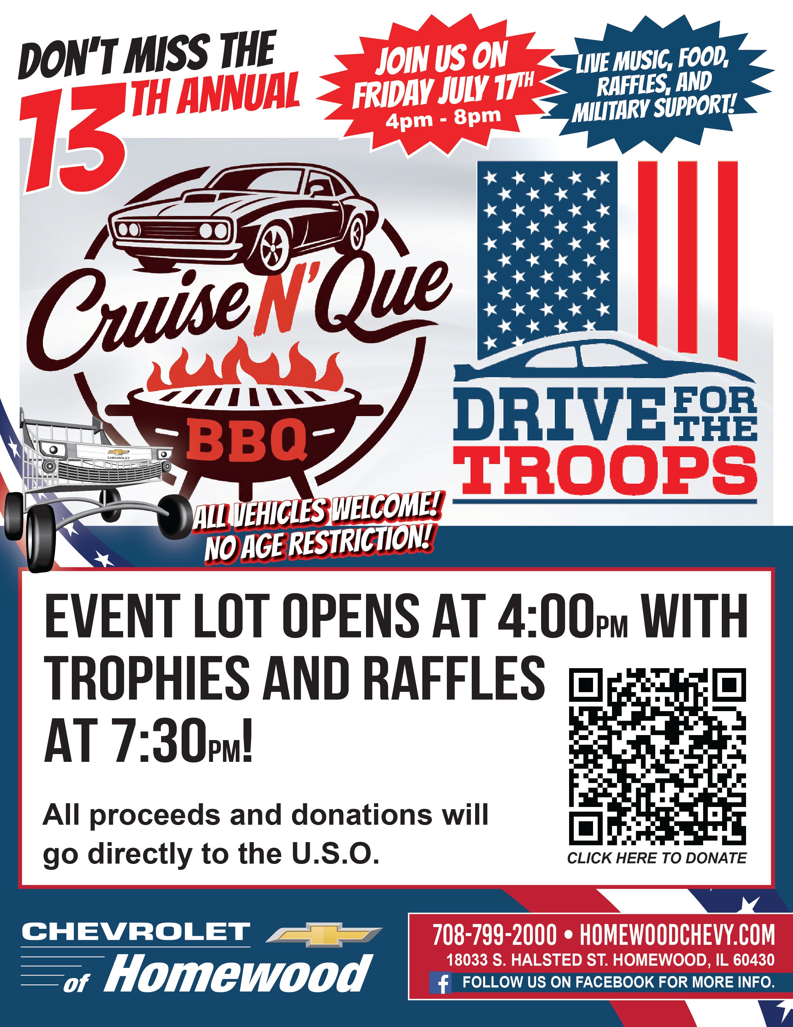 USO Cruise 'n' Que at Chevrolet of Homewood