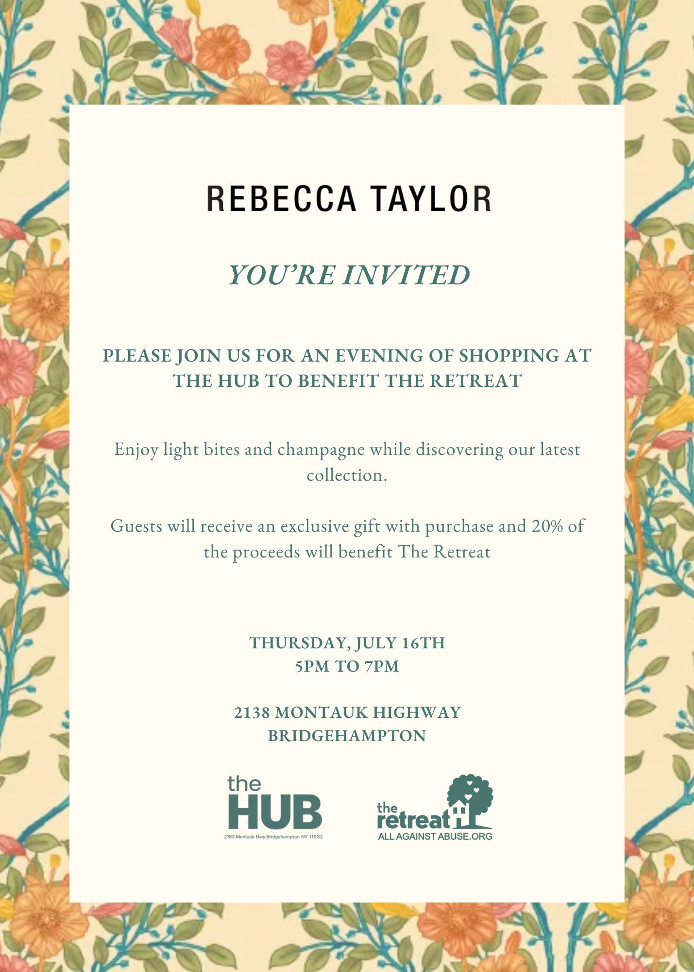 The HUB x Rebecca Taylor Sip and Shop