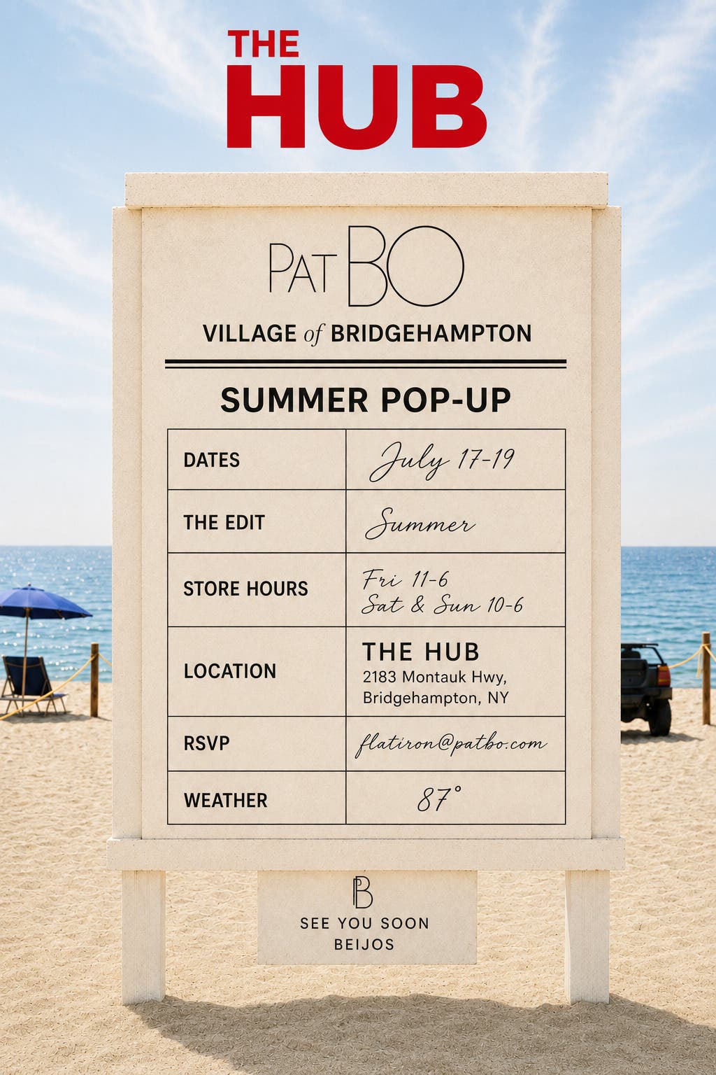 The HUB x PatBo Summer Pop-Up