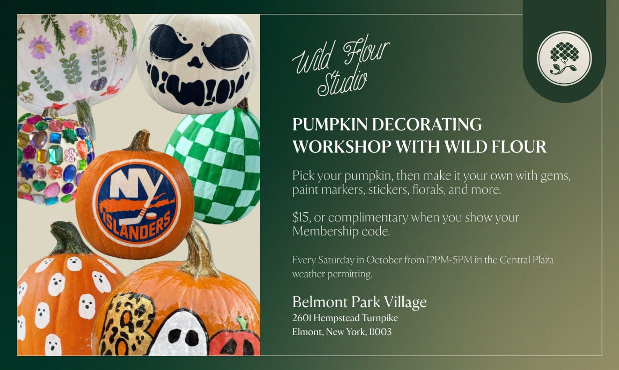 Belmont Park Village Pumpkin Decorating Workshop with Wild Flour