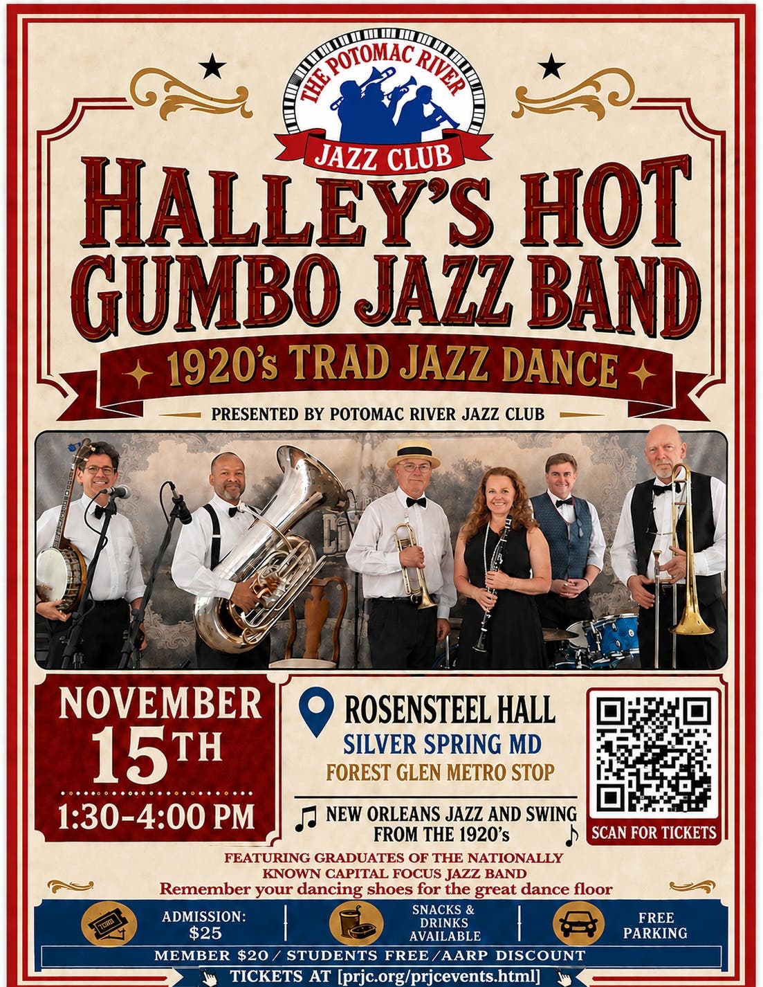 PRJC presents Halley's Hot Gumbo Swingtet