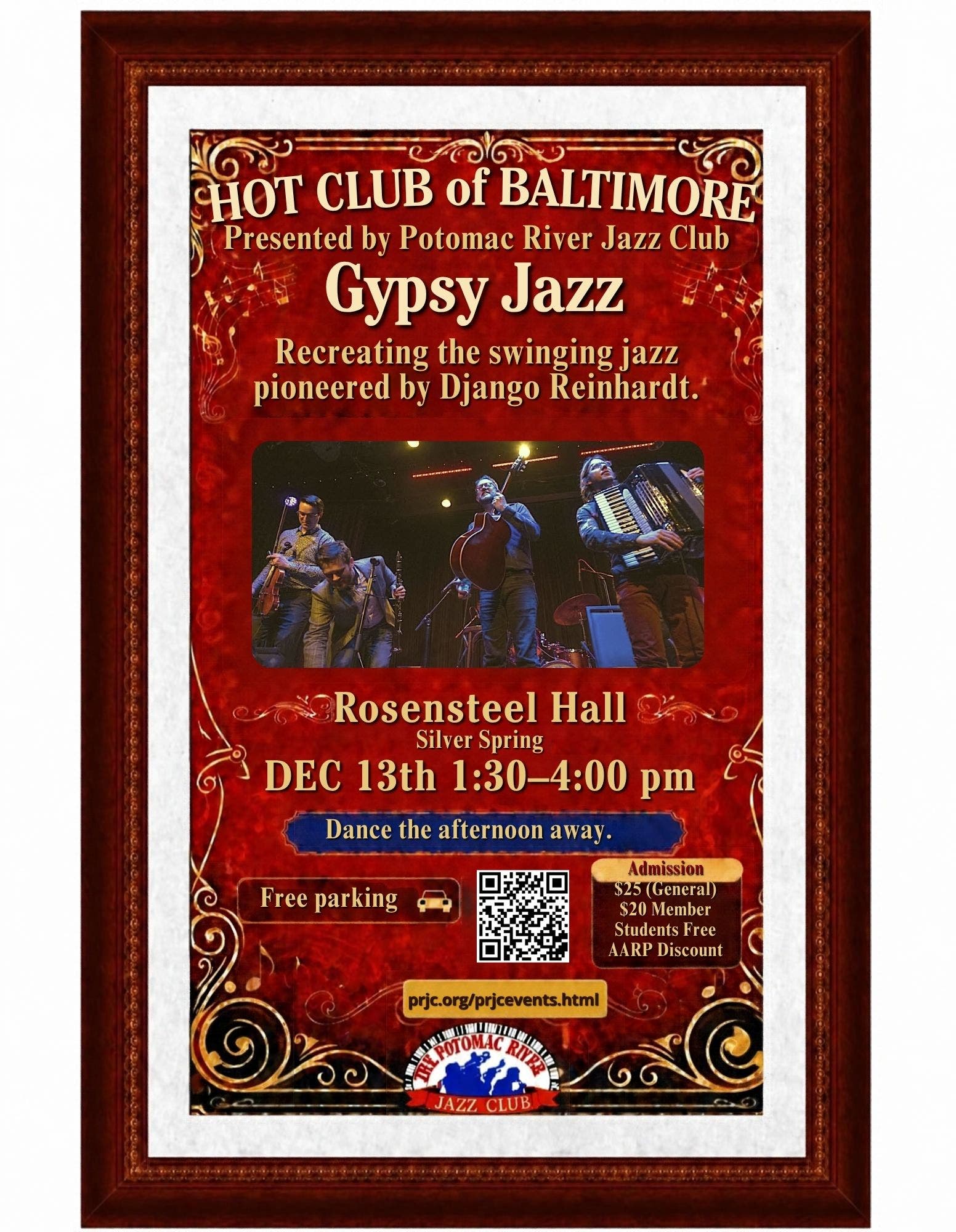 Potomac River Jazz Club presents The Renowned Hot Club of Baltimore