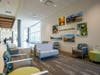 The waiting area at the outpatient center is spacious and bright. 