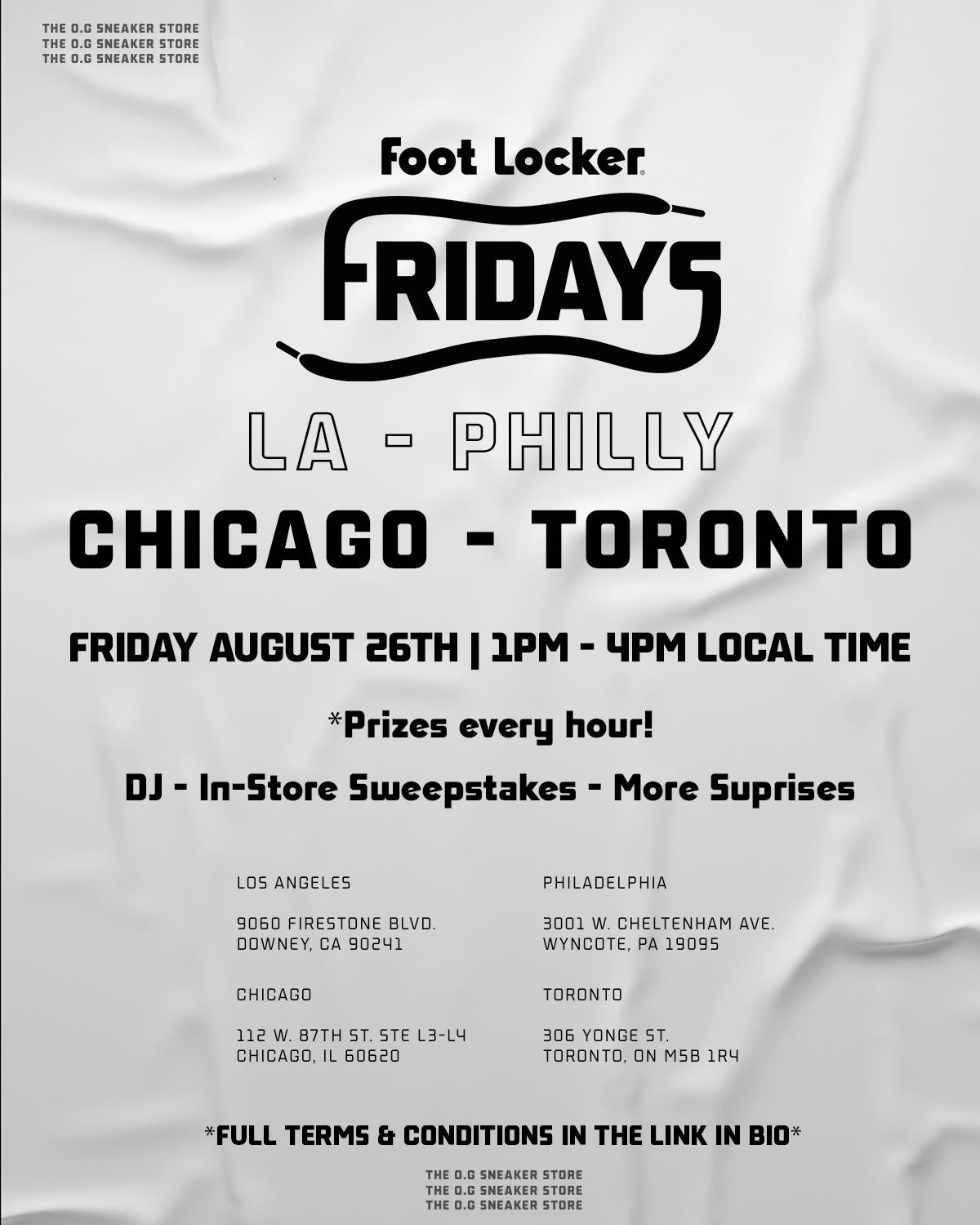 Aug 26 | Foot Locker Fridays at Foot Locker Philadelphia | Philadelphia, PA  Patch