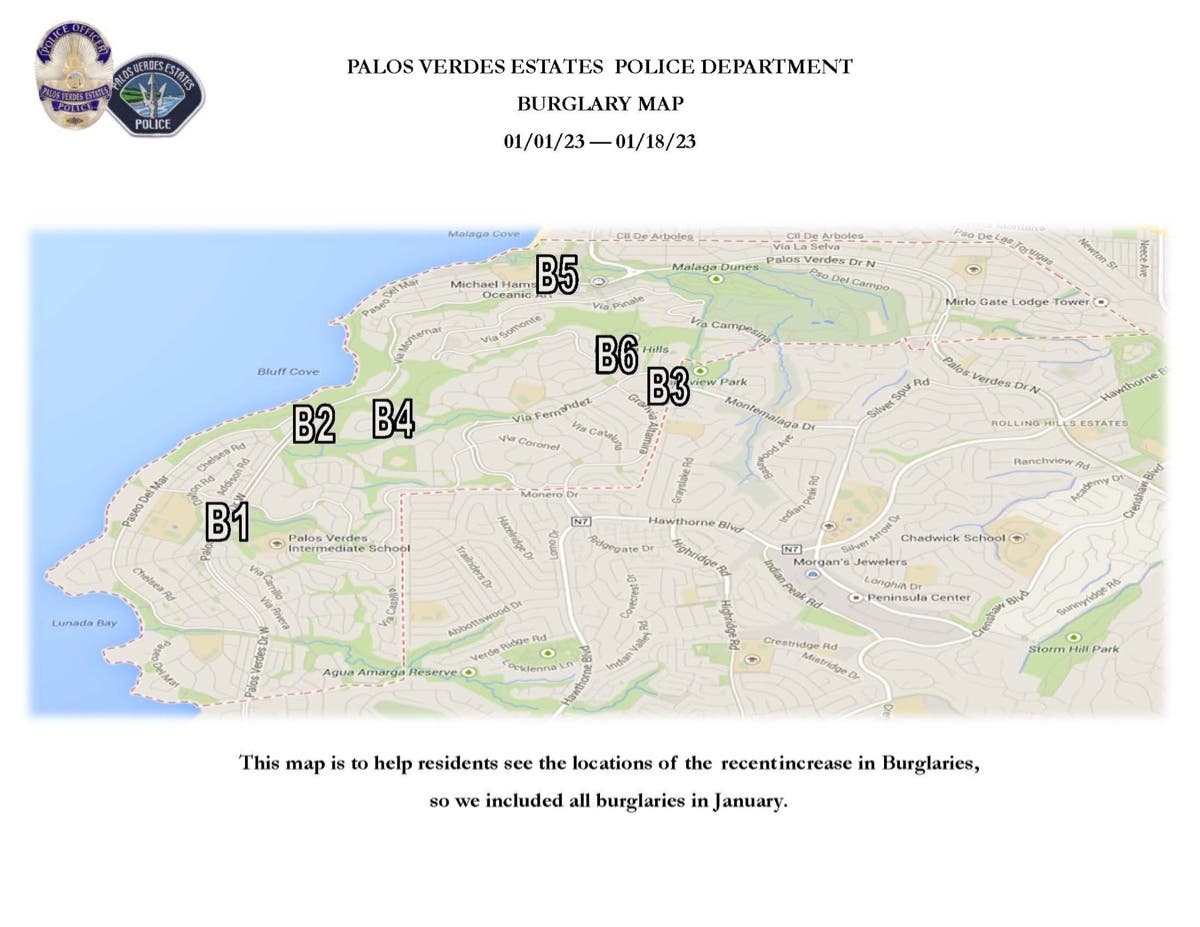 Despite the Palos Verdes Estates Police Department's recent arrest of a burglary crew, the department said the higher-than-average trend of residential burglaries persists.