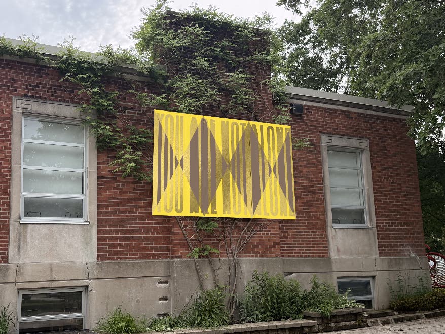 The work was created by Chicago artist and designer Tanner Woodford, whose large-scale typographic pieces have appeared at places including Navy Pier, the Chicago Botanic Garden and Soho House Chicago.