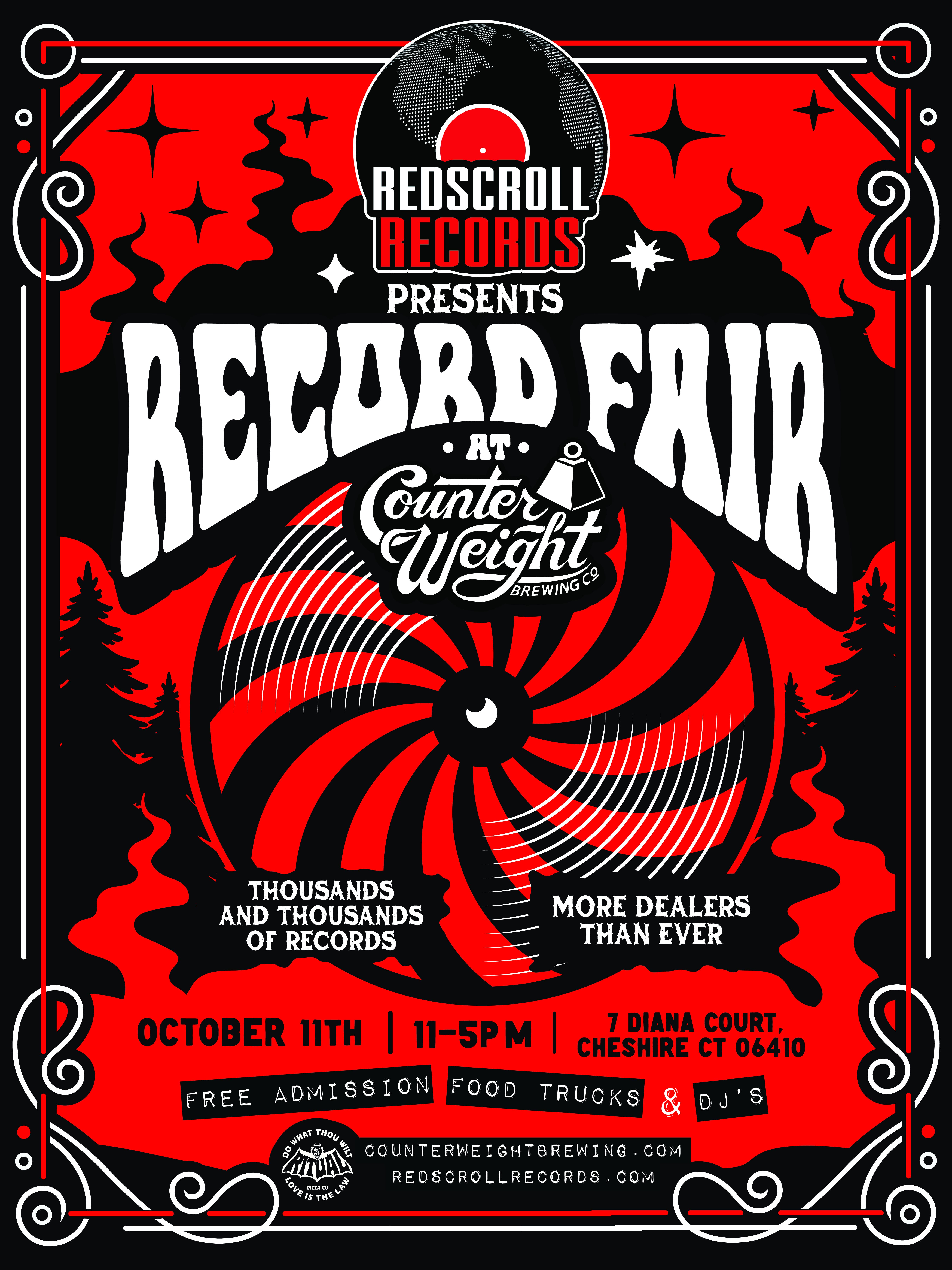 Redscroll Records Presents A Record Fair @ Counter Weight Brewing!