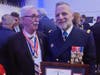 President General W. Allen Greenly (left) presents the SAR International medal to Chief of Staff Admiral Christophe Cluzel, Marine Nationale.