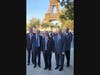 Leadership of the National Society Sons of the American Revolution (SAR), including Ken Bonner, Sgt Maj John Champe Chapter of Loudoun County (1st from left), attend the Marine Nationale 400 at the Trocadero in Paris