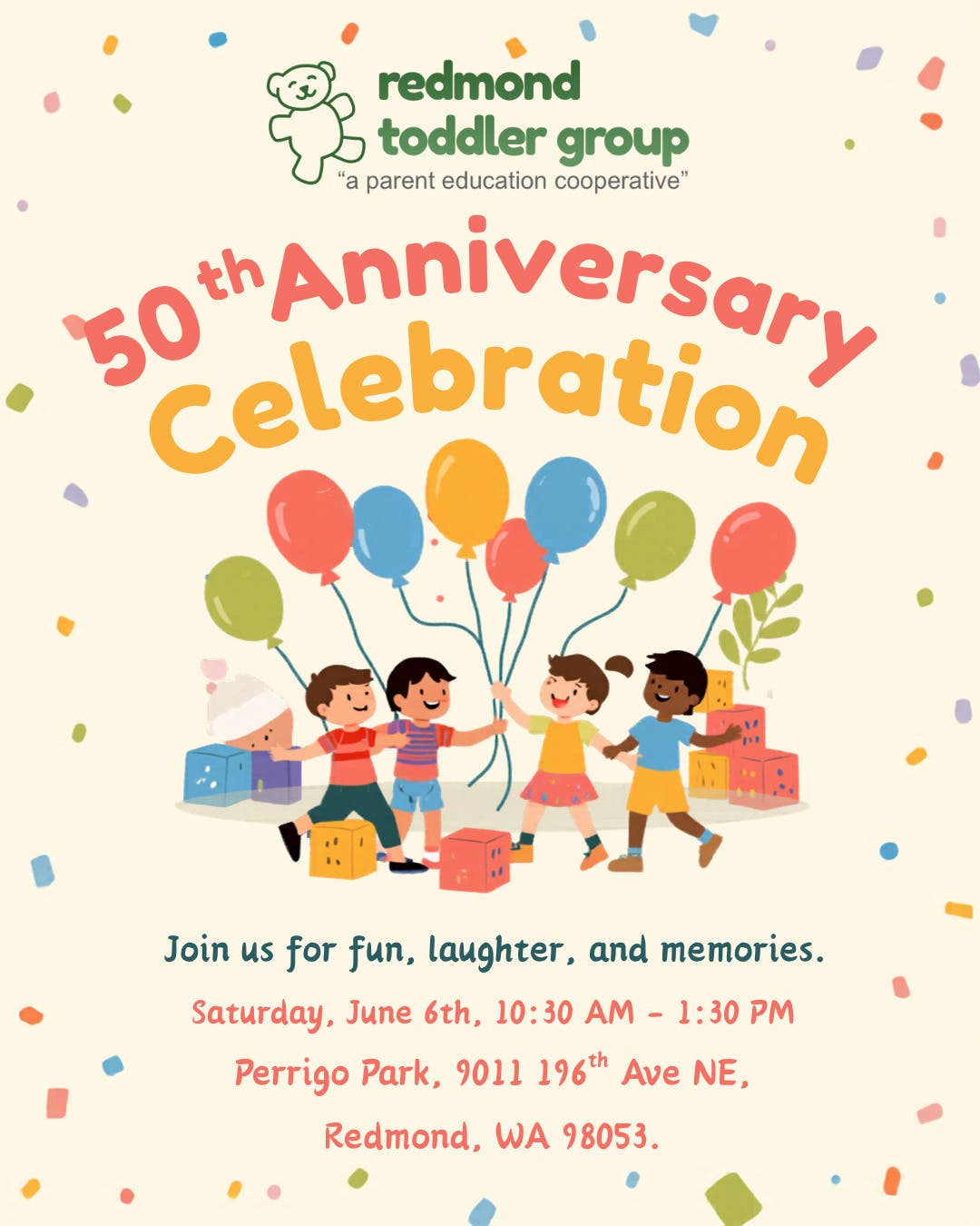 Redmond Toddler Group 50th Anniversary Celebration