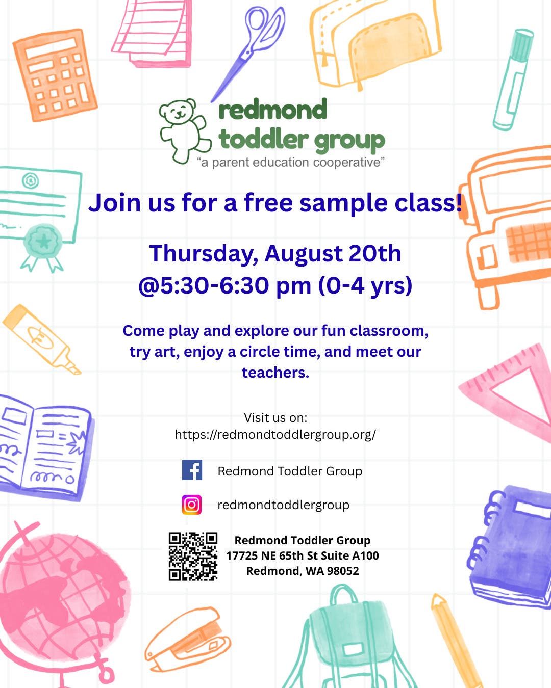 Redmond Toddler Group Free Sample Class
