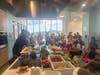 RWJ Cooperman Executive Chef Timothy Compton demonstrates the preparation of two health salsa recipes for a captive audience in Zufall’s Health Education and Training Room