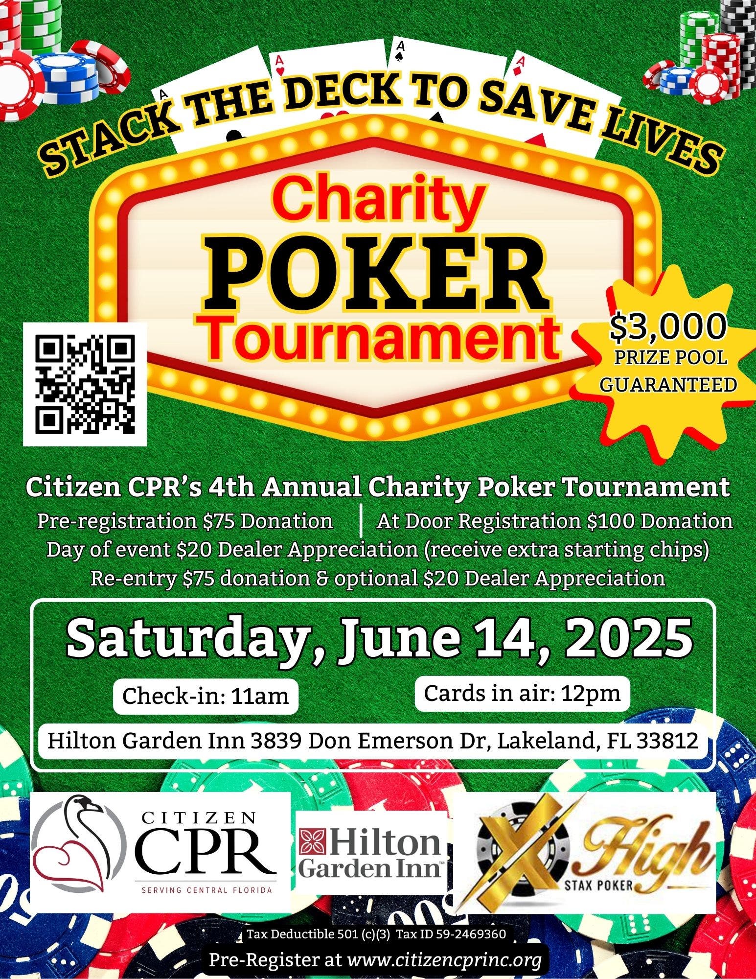CCPR 4th Annual Stack the Deck to Save Lives Charity Poker Tournament