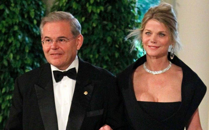 Senator Bob Menendez with his gold-digger wife
