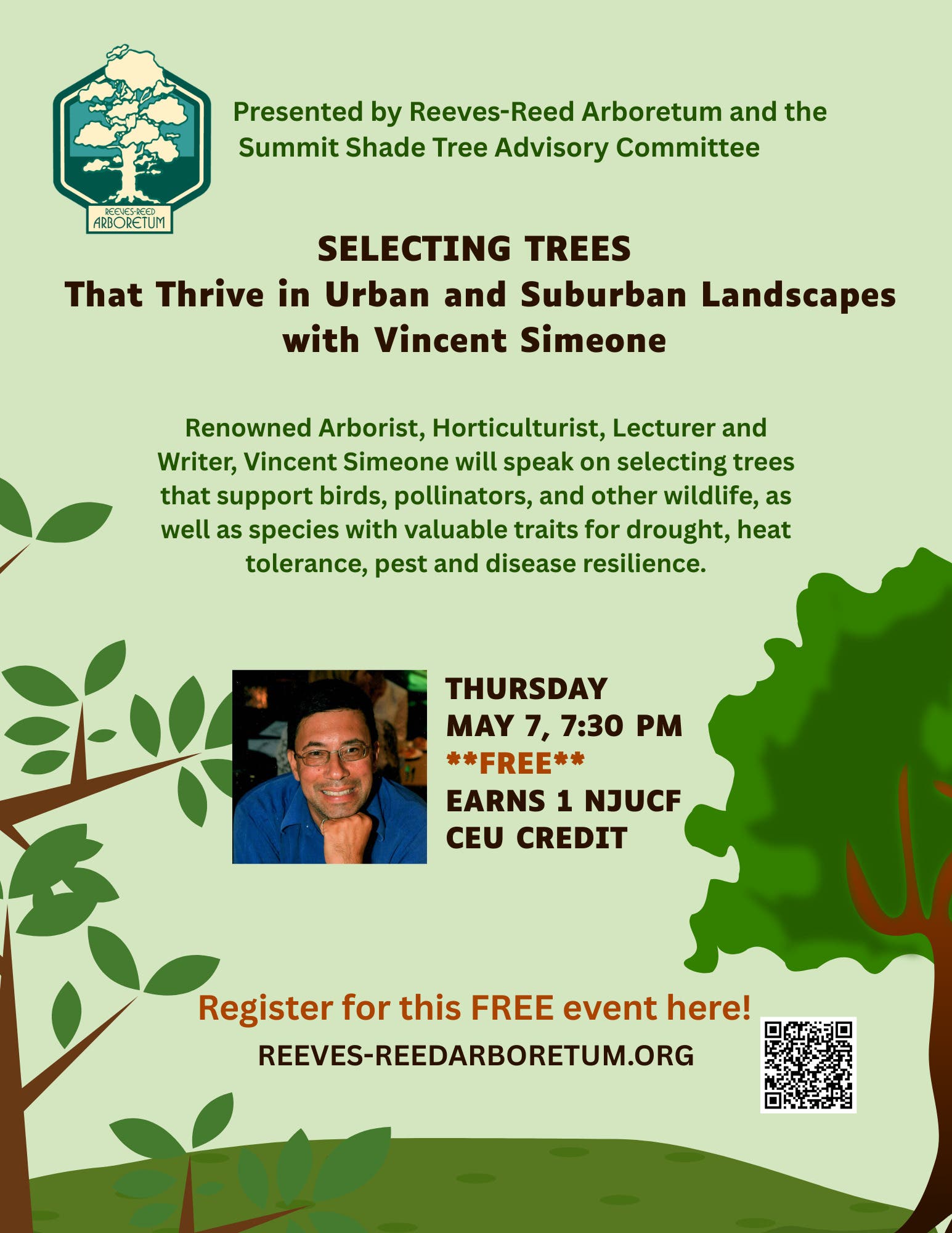 Free Lecture on Tree Selection with Vincent Simeone at Reeves-Reed Arboretum